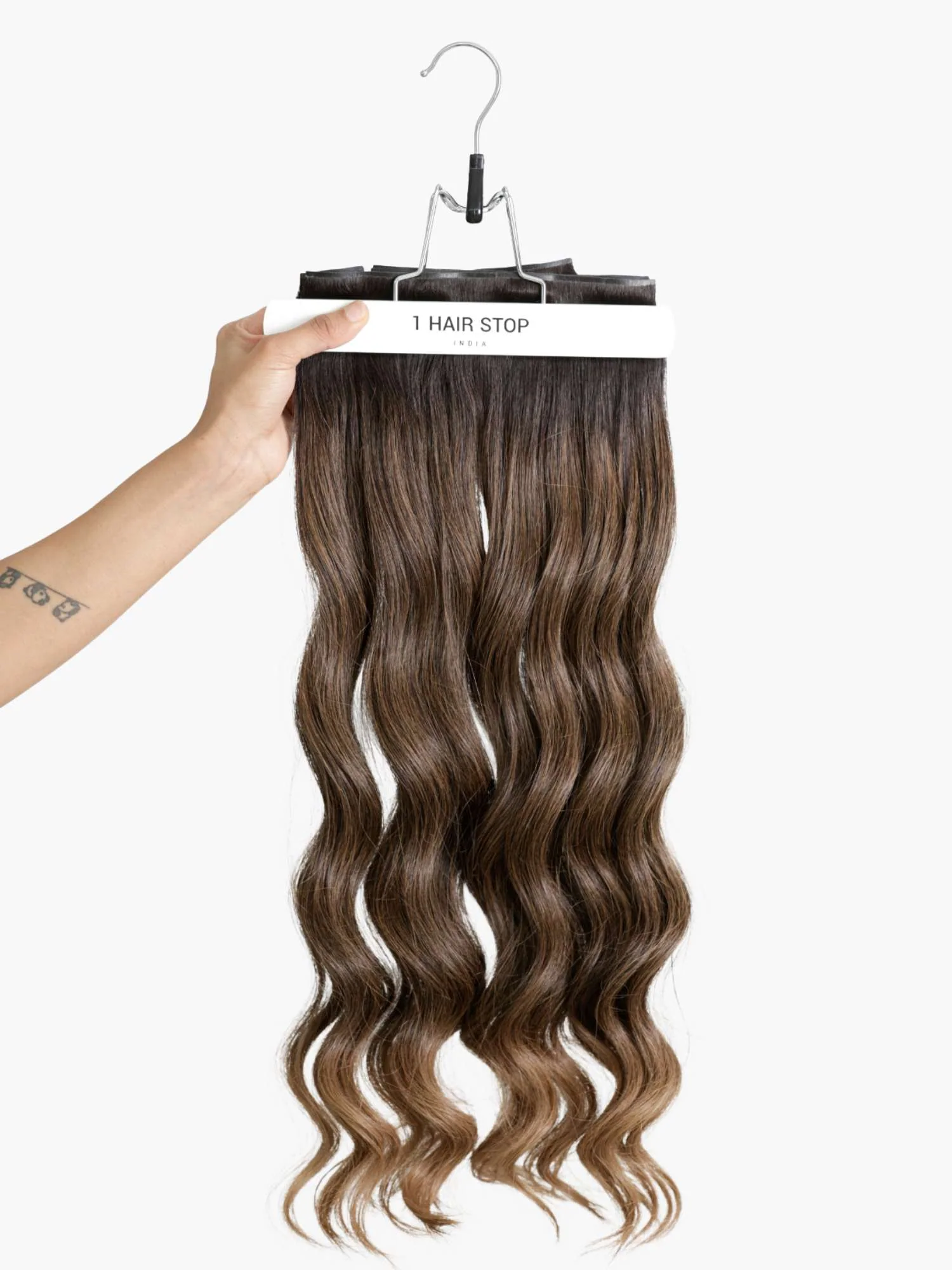 Ash Bronde Blend Seamless 7 Set Clip-in Extensions - Image 4