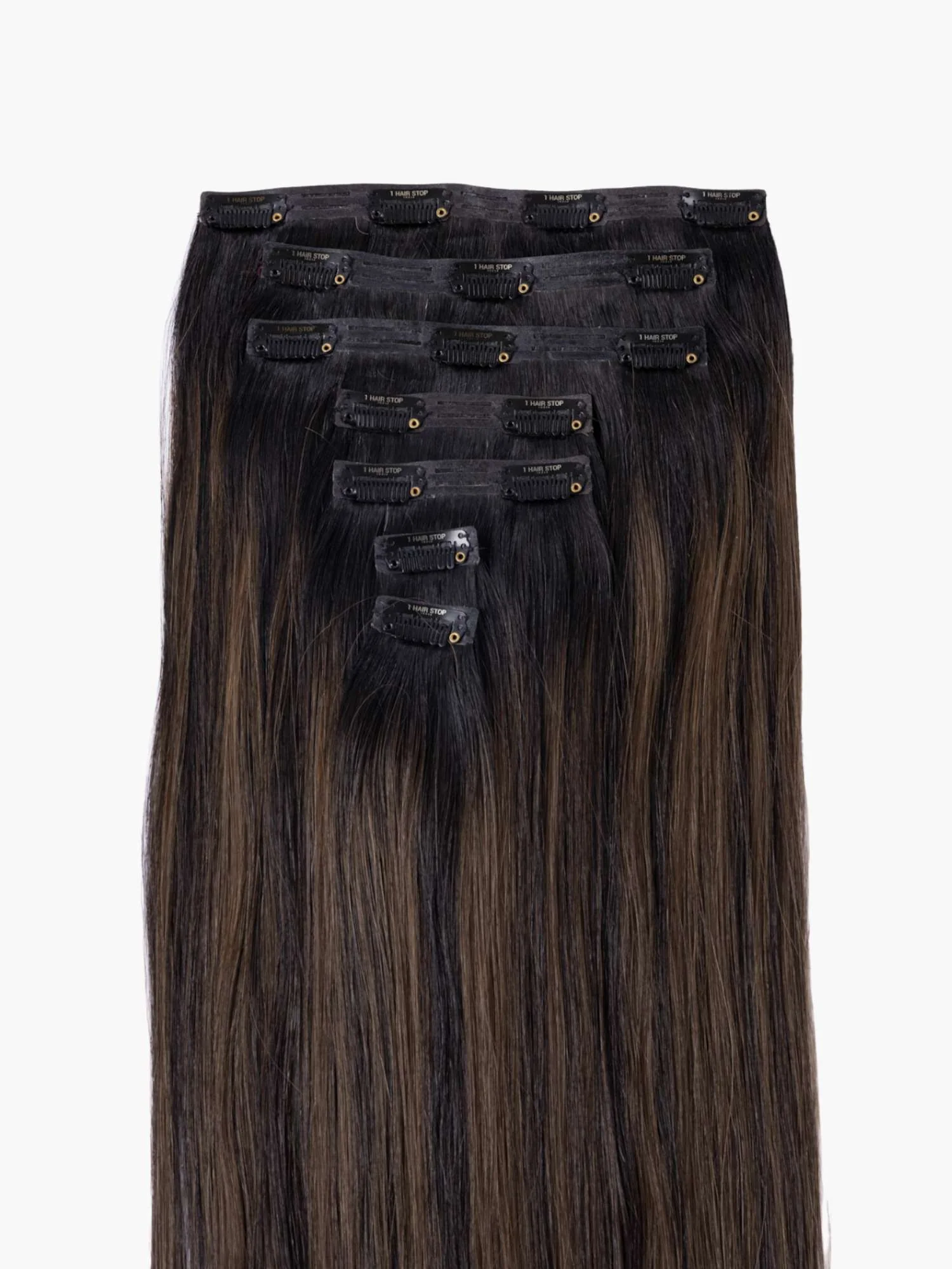 Ash Brown Balayage Seamless 7 Set Clip-in Extensions - Image 5