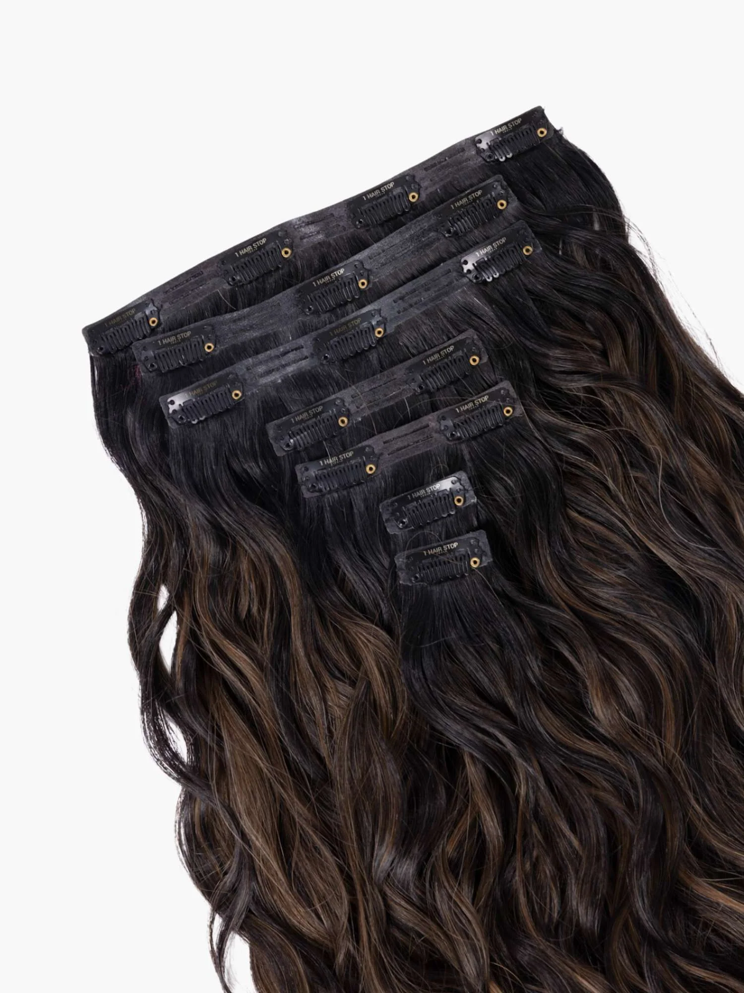 Ash Brown Balayage Seamless 7 Set Clip-in Extensions - Image 6