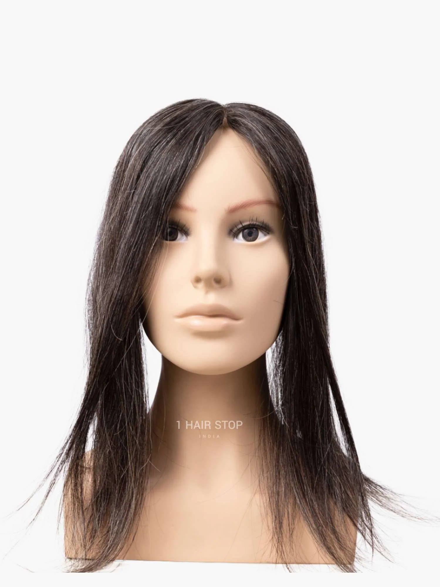 4x4" Salt & Pepper Luxury Lace Hair Topper - Image 3
