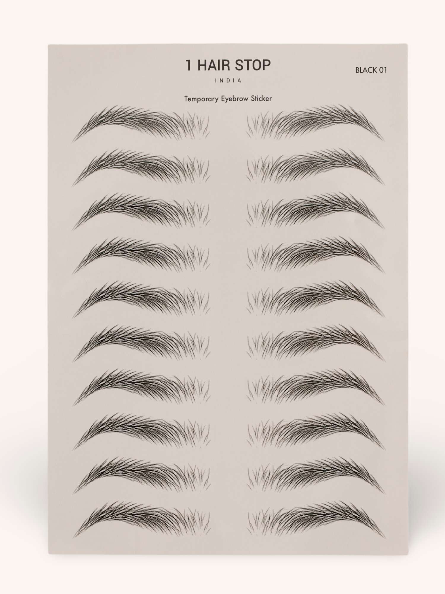 Temporary Eyebrow Sticker - Tapered (Black 01) - Image 6