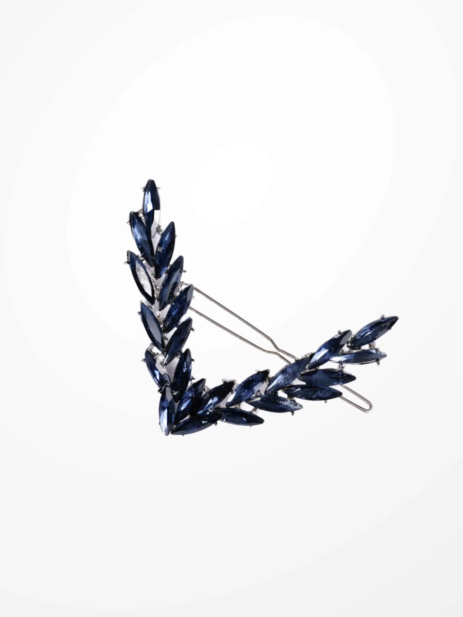 V Shape Crystal Hair Barrette - Image 3